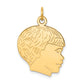 14k Yellow Gold 14k Solid Polished Boys Head Charm