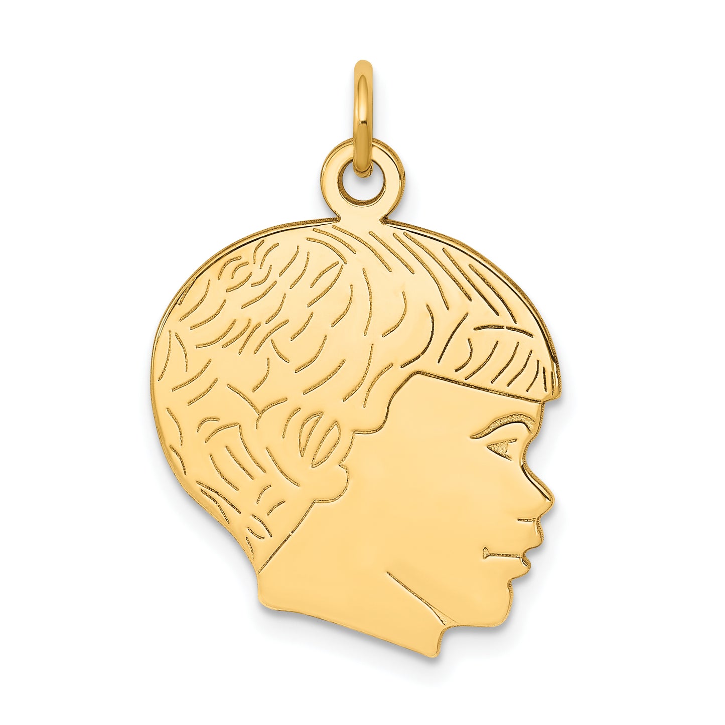 14k Yellow Gold 14k Solid Polished Boys Head Charm