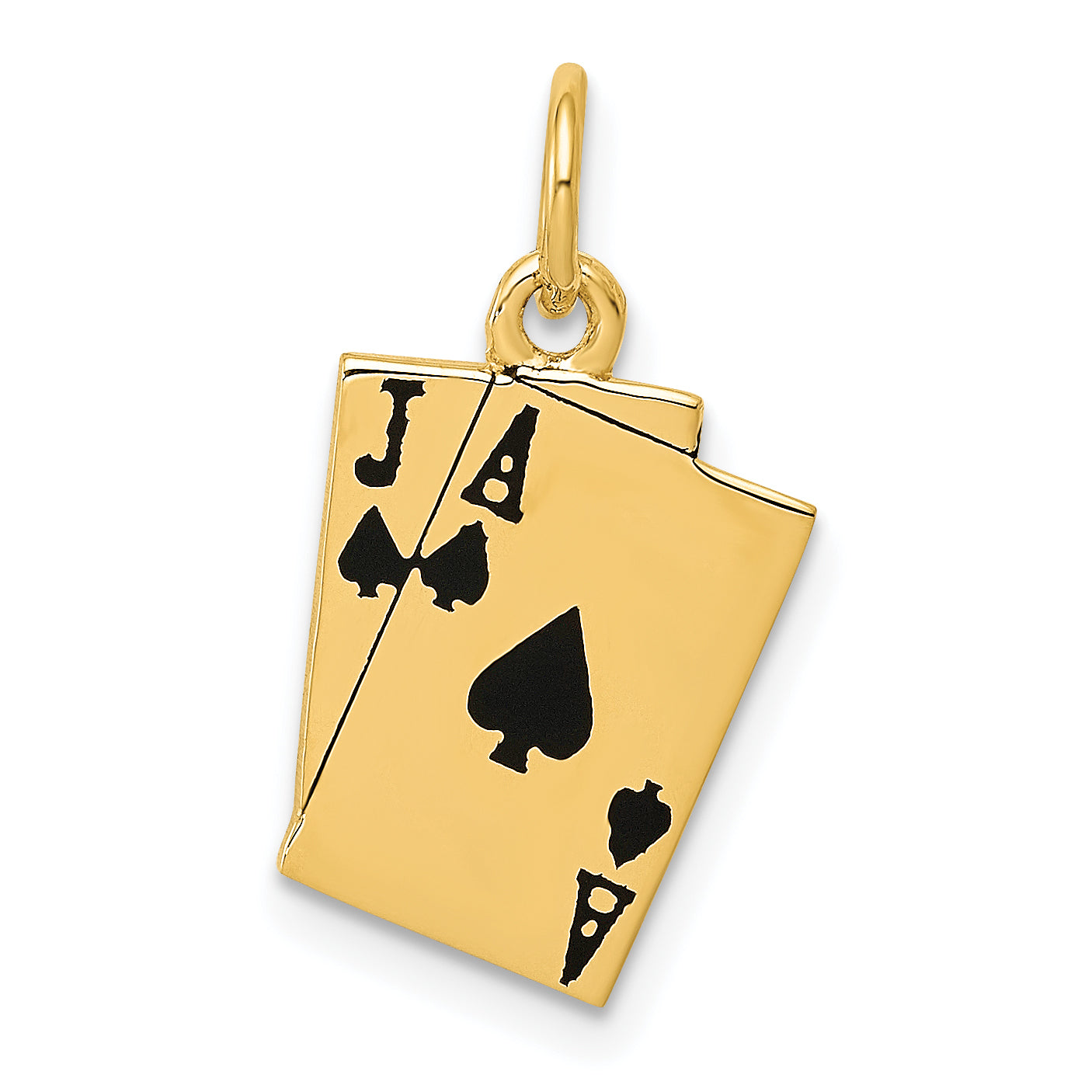 14k Yellow Gold 14k Enameled Blackjack Playing Cards Charm