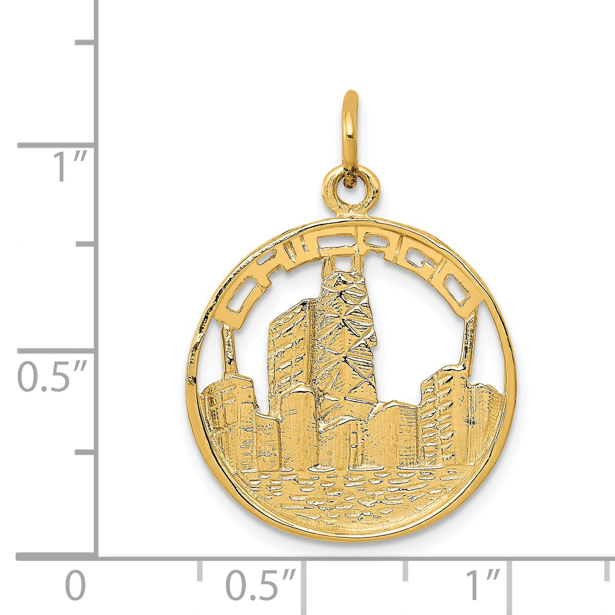 14k Yellow Gold 14k Chicago Skyline Charm