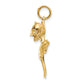 14k Yellow Gold 14k CZ Rose Charm