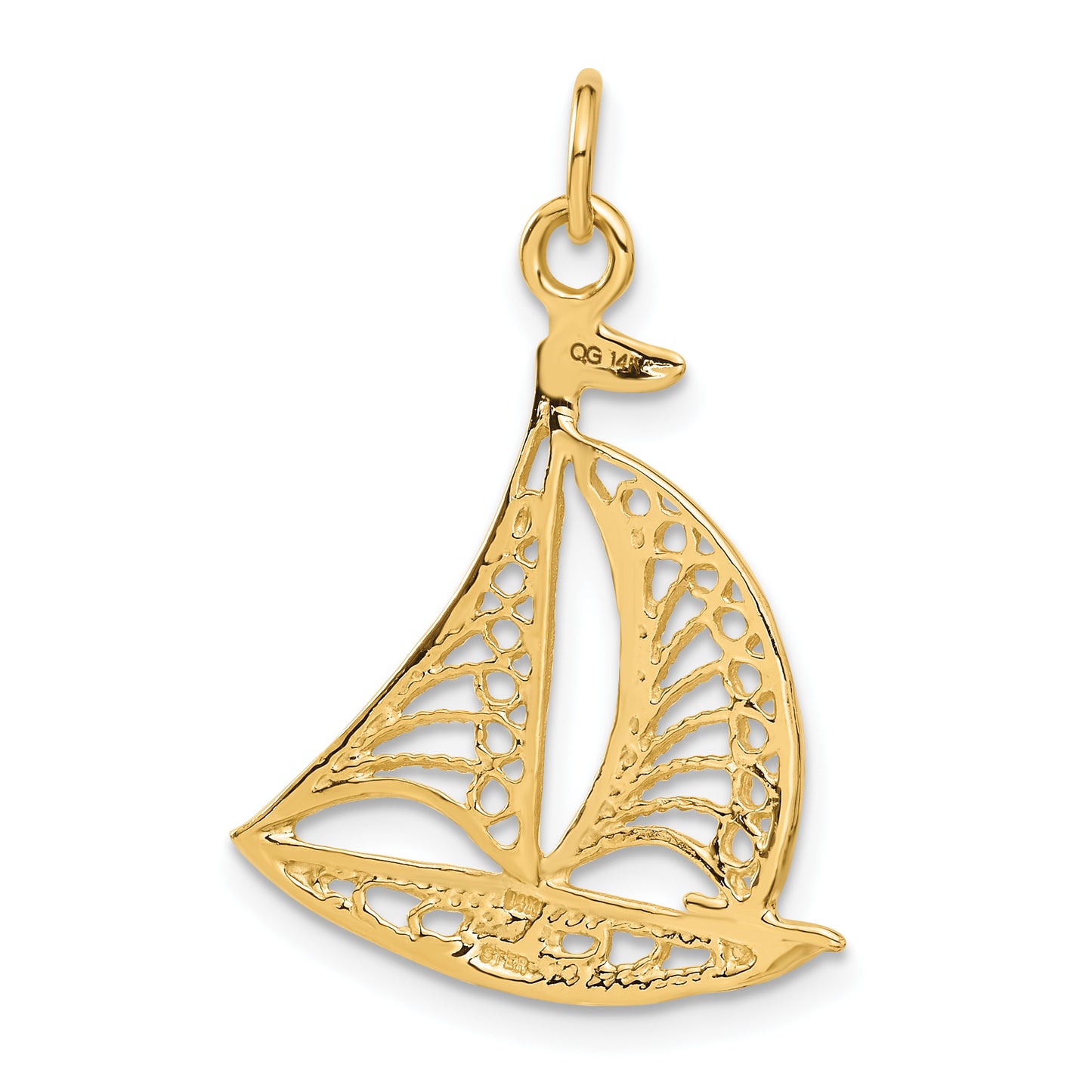 14k Yellow Gold 14k Sailboat Charm