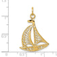 14k Yellow Gold 14k Sailboat Charm