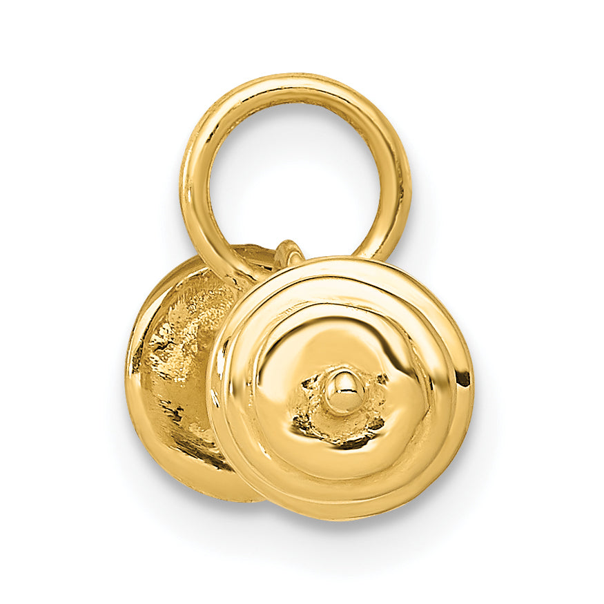 14k Yellow Gold 14K 3D Barbell Charm