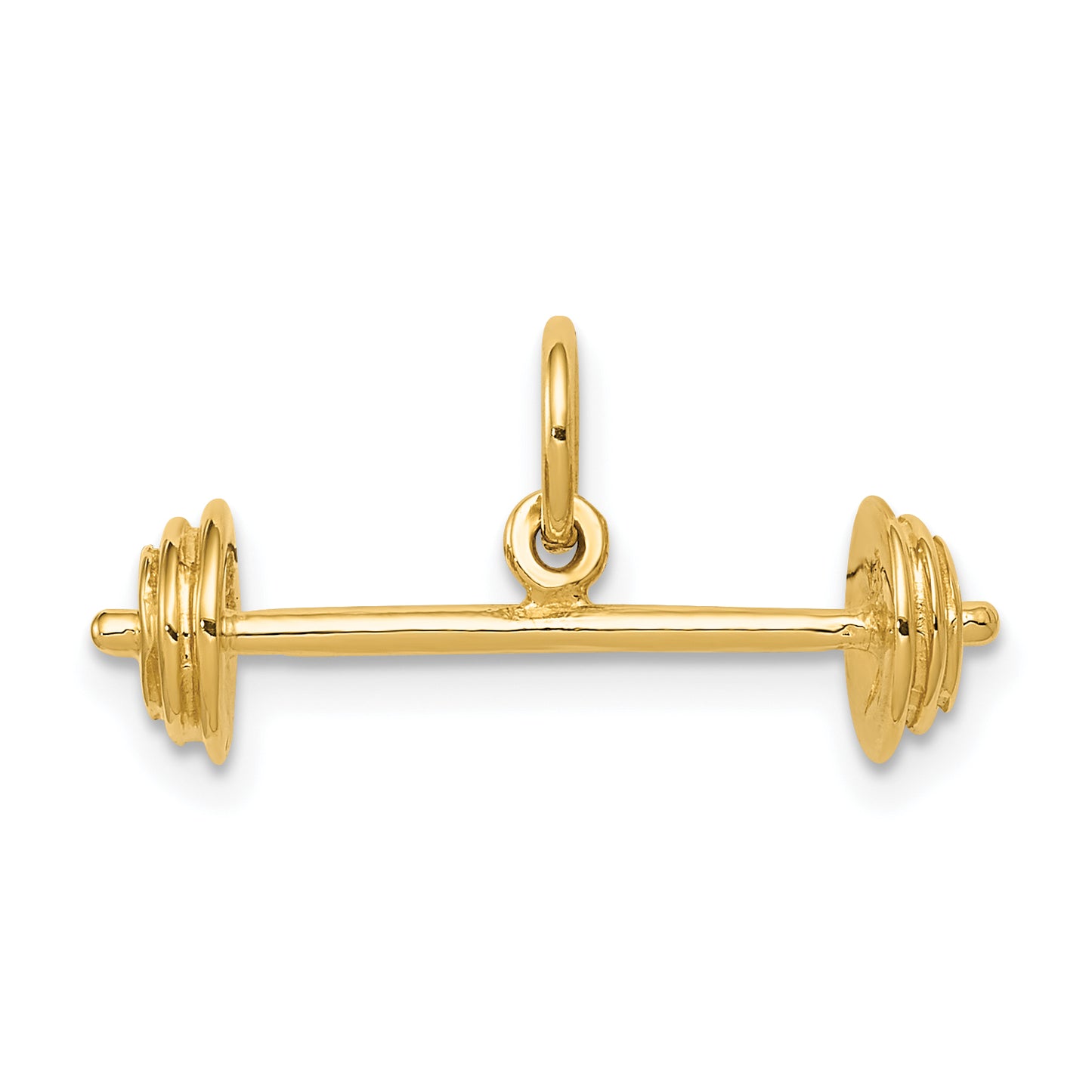 14k Yellow Gold 14K 3D Barbell Charm