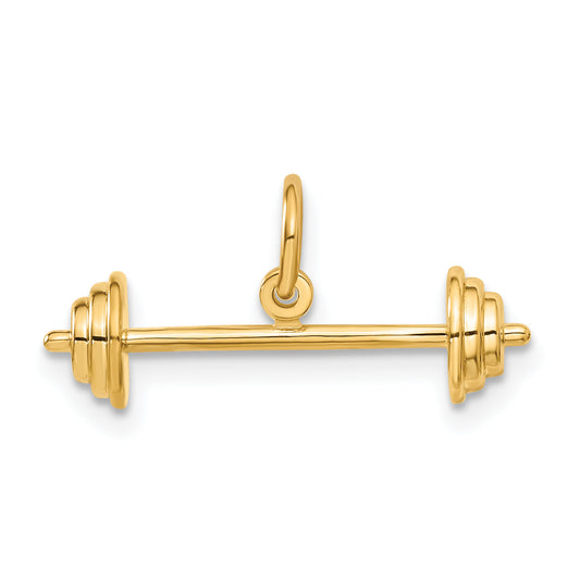 14k Yellow Gold 14K 3D Barbell Charm