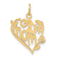 14k Yellow Gold 14k #1 Mom Heart Charm