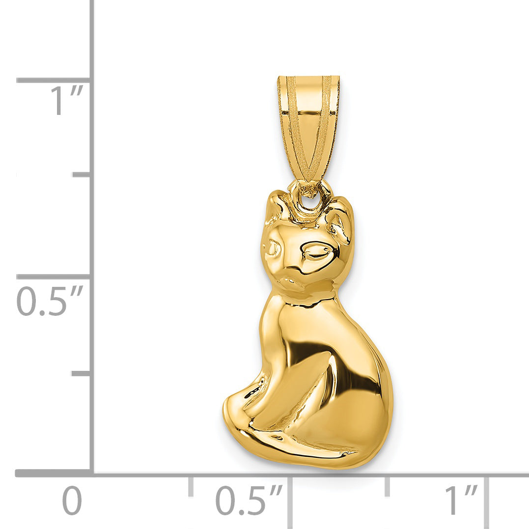 14k Yellow Gold 14k Cat Charm