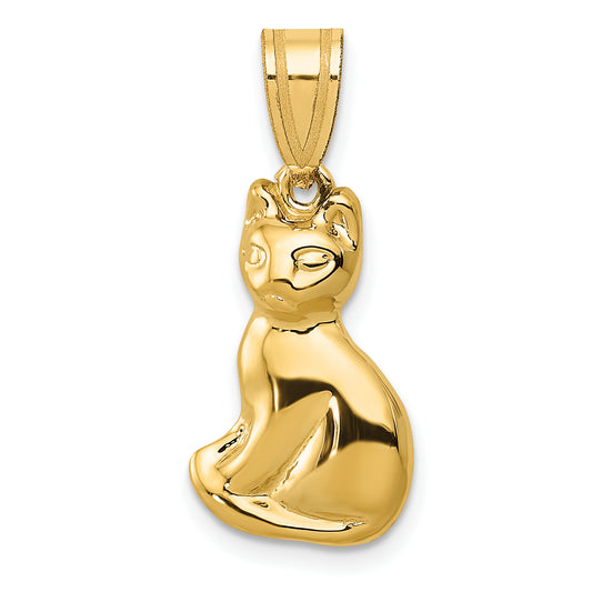 14k Yellow Gold 14k Cat Charm