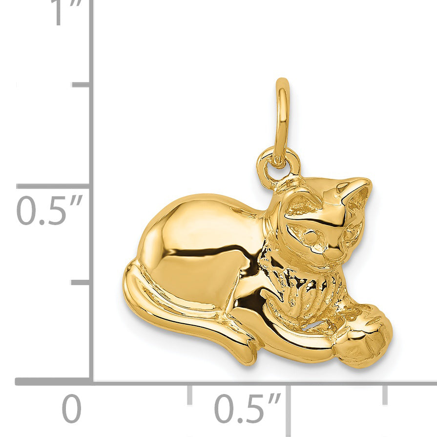 14k Yellow Gold 14k Cat Charm