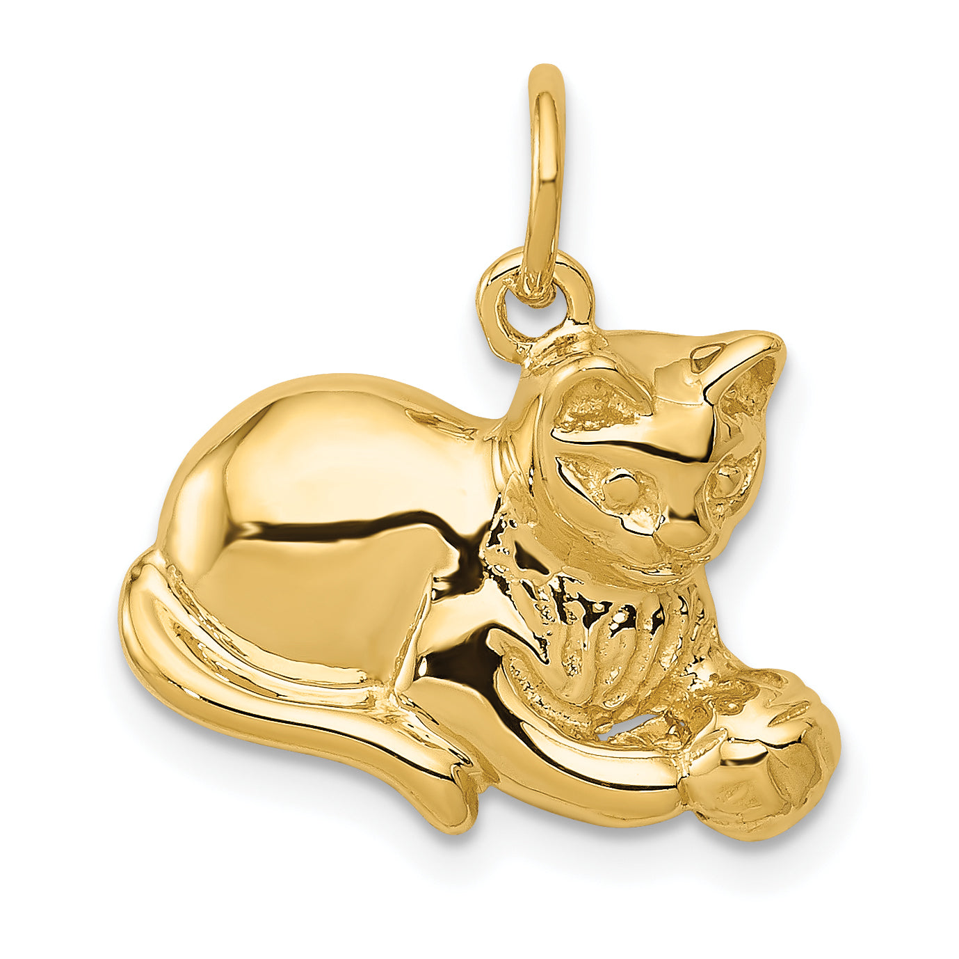 14k Yellow Gold 14k Cat Charm