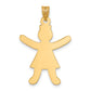 14k Yellow Gold 14k Laser Cut Girl Charm