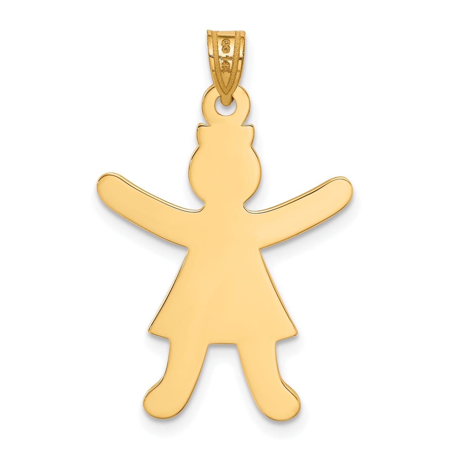 14k Yellow Gold 14k Laser Cut Girl Charm