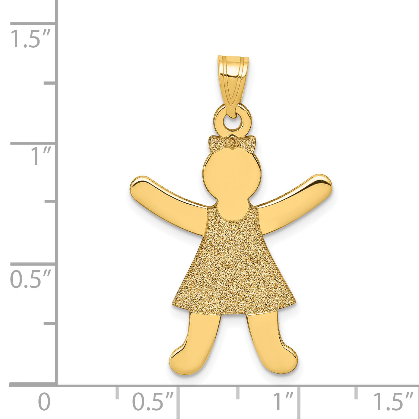 14k Yellow Gold 14k Laser Cut Girl Charm