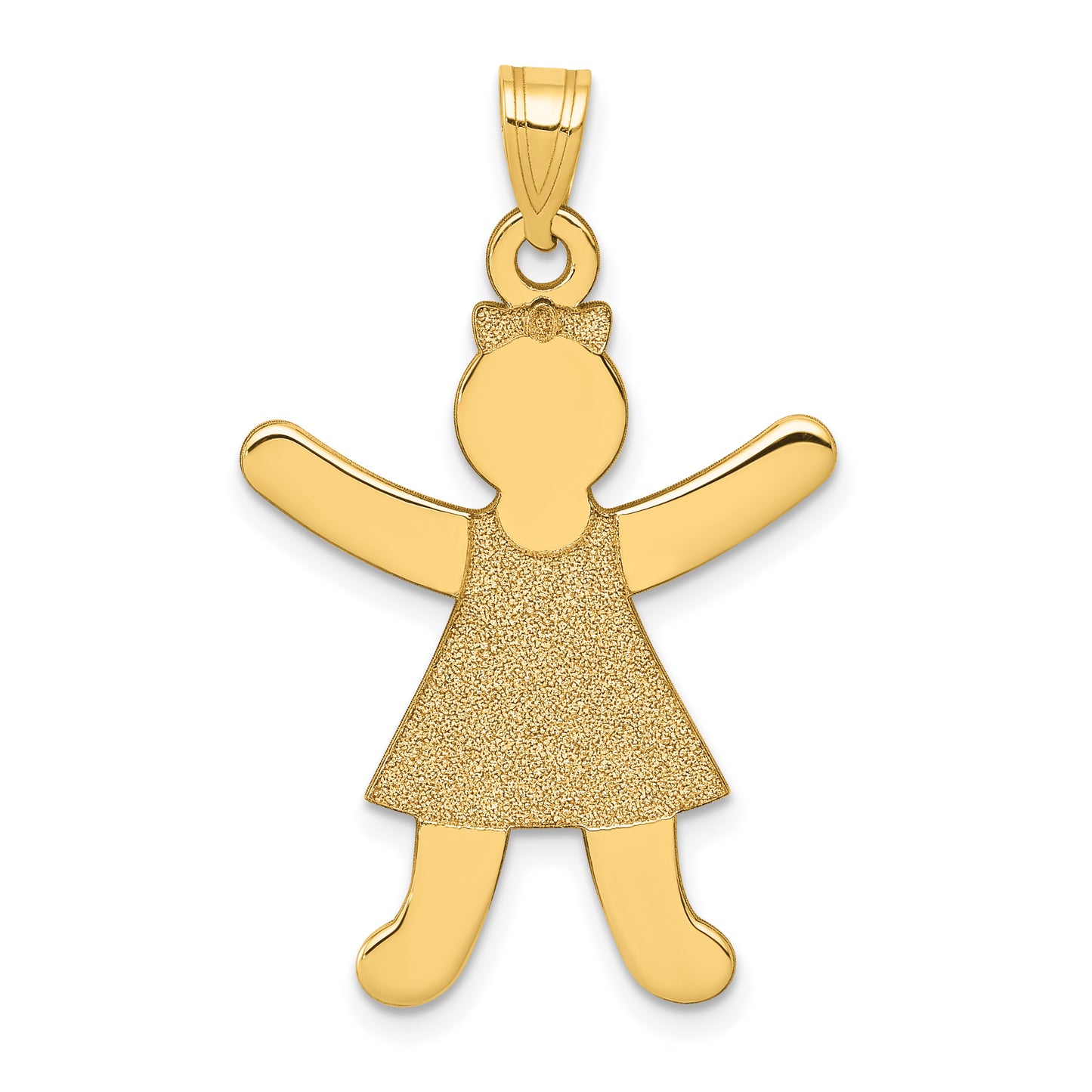 14k Yellow Gold 14k Laser Cut Girl Charm