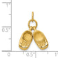 14k Yellow Gold 14k 3D Moveable Polished Baby Shoes Charm