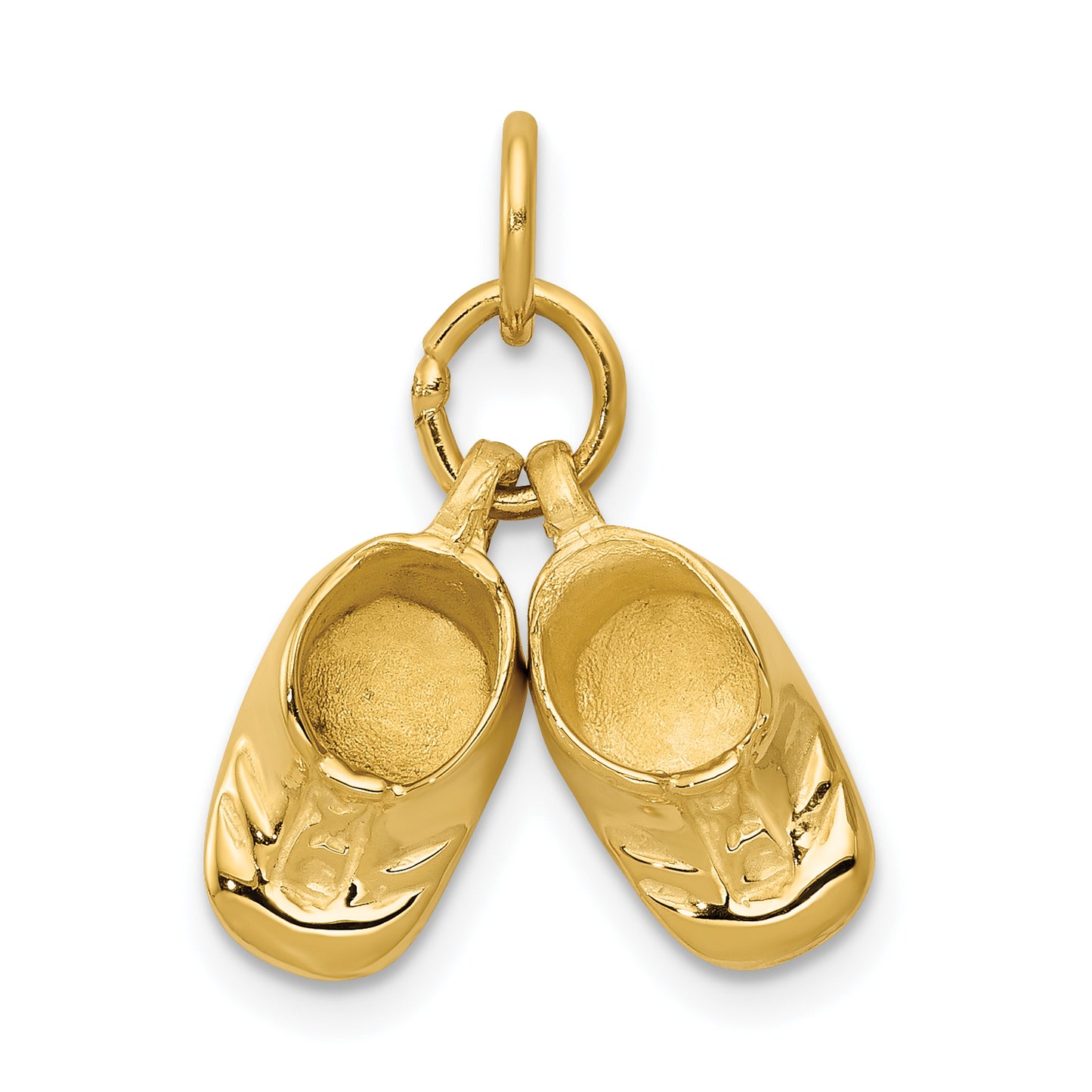 14k Yellow Gold 14k 3D Moveable Polished Baby Shoes Charm