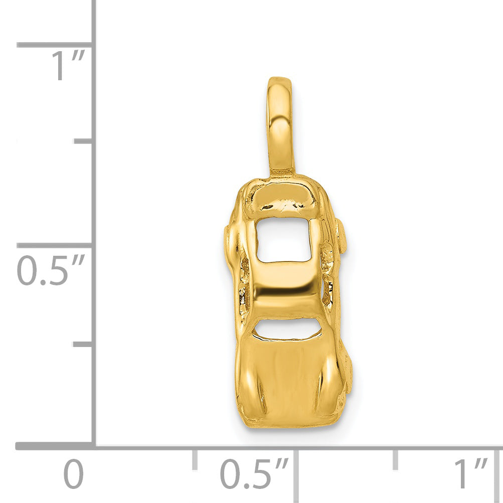 14k Yellow Gold 14k 3D Sports Car Charm