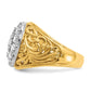 14k Two-tone Gold Men's 2.0 carat Lab Diamond Cluster Complete Ring