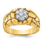 14k Two-Tone 1/2 Ct. Lab Grown Diamond VS/SI+ G+ Complete Men's Textured Cluster Nugget Ring