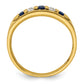 14k Yellow Gold 1 1/4 Ct. Lab Grown Diamond VS/SI+ G+ and Lab Created Blue Sapphire Men's Ring