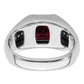 14k White Gold 5/8 Ct. Lab Grown Diamond VS/SI+ G+ and Created Ruby Men's Ring