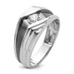 14k White Gold with Black Rhodium 3/8 Ct. Lab Grown Diamond VS/SI+ G+ Satin Men's Ring