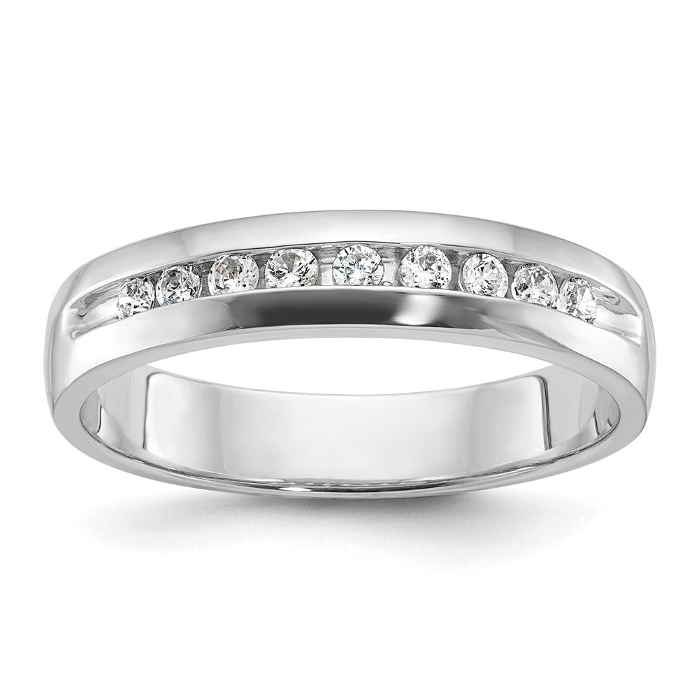 14k White Gold 1/4 Ct. Lab Grown Diamond VS/SI+ G+ Nine Stone Complete Polished Men's Ring