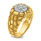 14k Two-Tone 1 Ct. Lab Grown Diamond VS/SI+ G+ Complete Men's Textured Cluster Nugget Ring