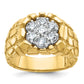 14k Two-Tone 1 Ct. Lab Grown Diamond VS/SI+ G+ Complete Men's Textured Cluster Nugget Ring