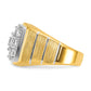 14k Two-tone with White Rhodium 1 7/8 Ct. Lab Grown Diamond VS/SI+ G+ Polished Satin and Grooved Men's Cluster Ring