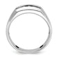 14k White Gold 1/4 Ct. Lab Grown Diamond VS/SI+ G+ Polished Satin and Grooved Five Stone Men's Ring