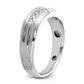 14k White Gold 1/4 Ct. Lab Grown Diamond VS/SI+ G+ Polished Satin and Grooved Five Stone Men's Ring