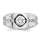 14k White Gold 1 1/5 Ct. Lab Grown Diamond VS/SI+ G+ Complete Polished and Satin Men's Ring