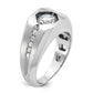 14k White Gold 1 1/5 Ct. Lab Grown Diamond VS/SI+ G+ Complete Polished and Satin Men's Ring