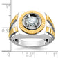 14k Two-tone Two Tone 1 Ct. Lab Grown Diamond VS/SI+ G+ Polished Satin and Textured Men's Ring