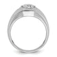 14k White Gold 1 Ct. Lab Grown Diamond VS/SI+ G+ Polished and Beaded Men's Ring