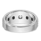 14k White Gold with Black Rhodium 1/3 Ct. Lab Grown Diamond VS/SI+ G+ Complete Polished and Grooved Men's Ring