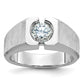 14k White Gold 1 Ct. Lab Grown Diamond VS/SI+ G+ Complete Polished and Satin Men's Ring