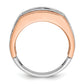 14K White/Rose Gold Ibgoodman White And Rose Men'S Polished Satin Grooved 5-Stone Ring