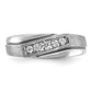 14k White Gold with Black Rhodium 1/4 Ct. Lab Grown Diamond VS/SI+ G+ Polished Satin and Grooved Men's Ring