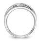 14K White Gold Ibgoodman Men'S Polished Satin & Grooved Ring Mtg