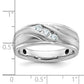 14K White Gold Ibgoodman Men'S Polished Satin & Grooved Ring Mtg