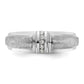 14k White Gold Men's Polished and Satin 3-Stone 1/20 Ct. Lab Grown Diamond Ring