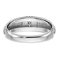 14k White Gold Men's Polished and Satin 3-Stone 1/20 Ct. Lab Grown Diamond Ring