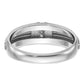 14k White Gold with Black Rhodium 1/20 Ct. Lab Grown Diamond VS/SI+ G+ Polished Satin and Grooved Five Stone Men's Ring