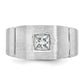 14k White Gold 5/8 Ct. Lab Grown Diamond VS/SI+ G+ Polished and Satin Men's Ring