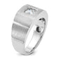 14k White Gold 5/8 Ct. Lab Grown Diamond VS/SI+ G+ Polished and Satin Men's Ring