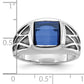 14K White Gold With Black Rhodium Ibgoodman Men'S Created Sapphire Complete Ring