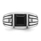 14k White Gold with Black Rhodium Men's Onyx and Diamond Complete Ring